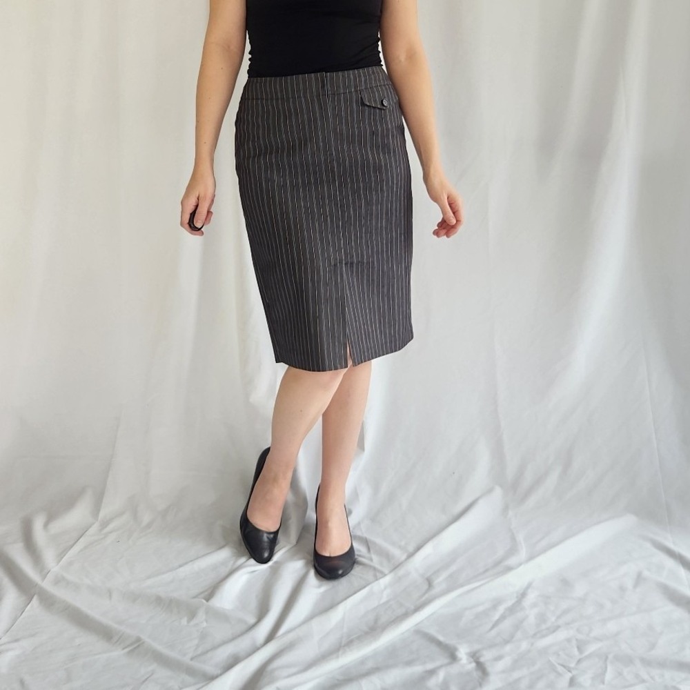 Ann Taylor LOFT Gray‎ Pinstripe Pencil Skirt